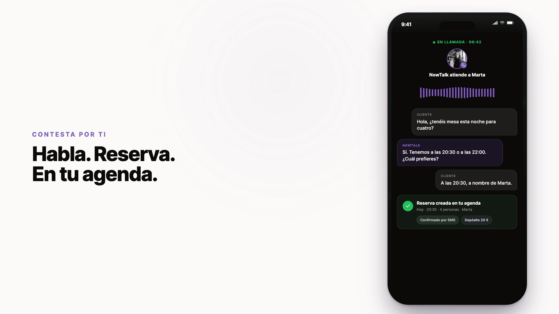 NowTalk: una recepcionista con IA que coge el teléfono cuando tú no puedes